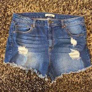 Refuge high-waisted stretch shorts - Destroyed